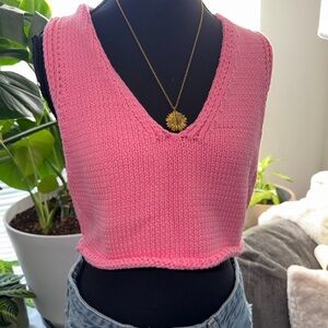 Forever 21 Pink Knit Crop Top